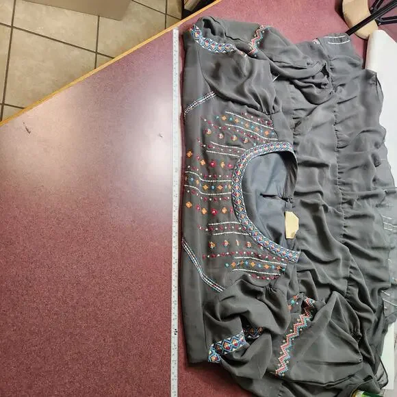 Savannah Jane Womens Dress Size 3X Embroidered Tribal Western Tiered Cowgirl - Picture 6 of 12